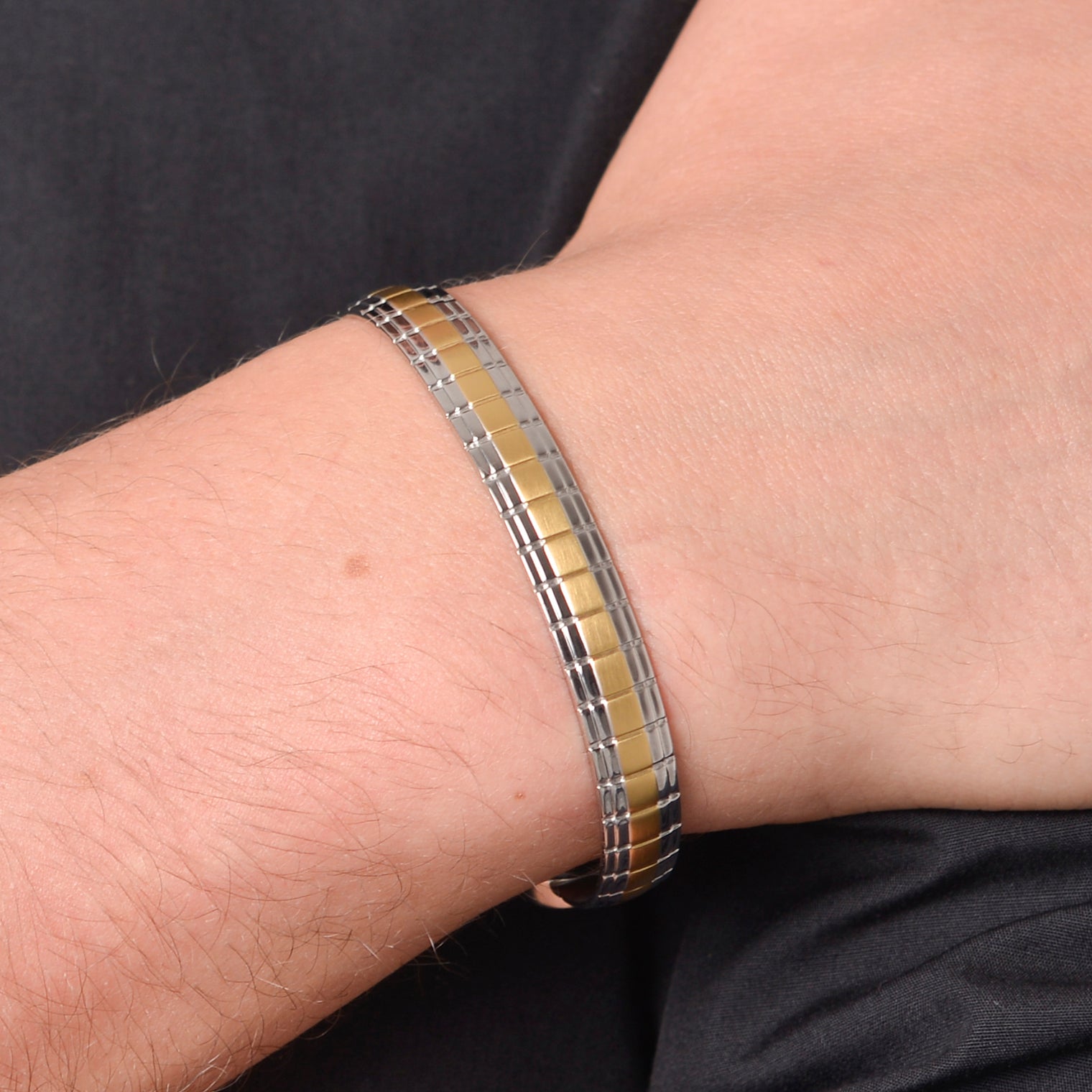 Lux Two Tone Magnetic Bangle (Small)