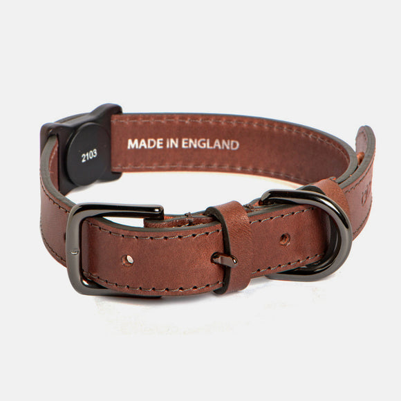 Bioflow Magnetic Dog Collar Brown Leather